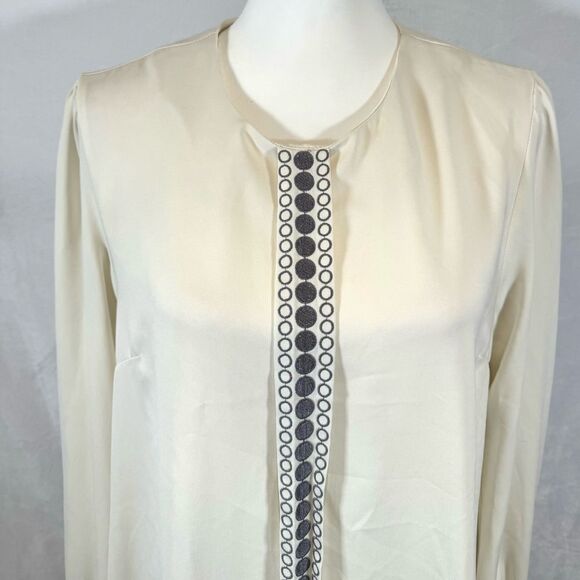 Seril Ivory and gray long sleeve tunic blouse top size 48 (1XL) - Picture 2 of 6